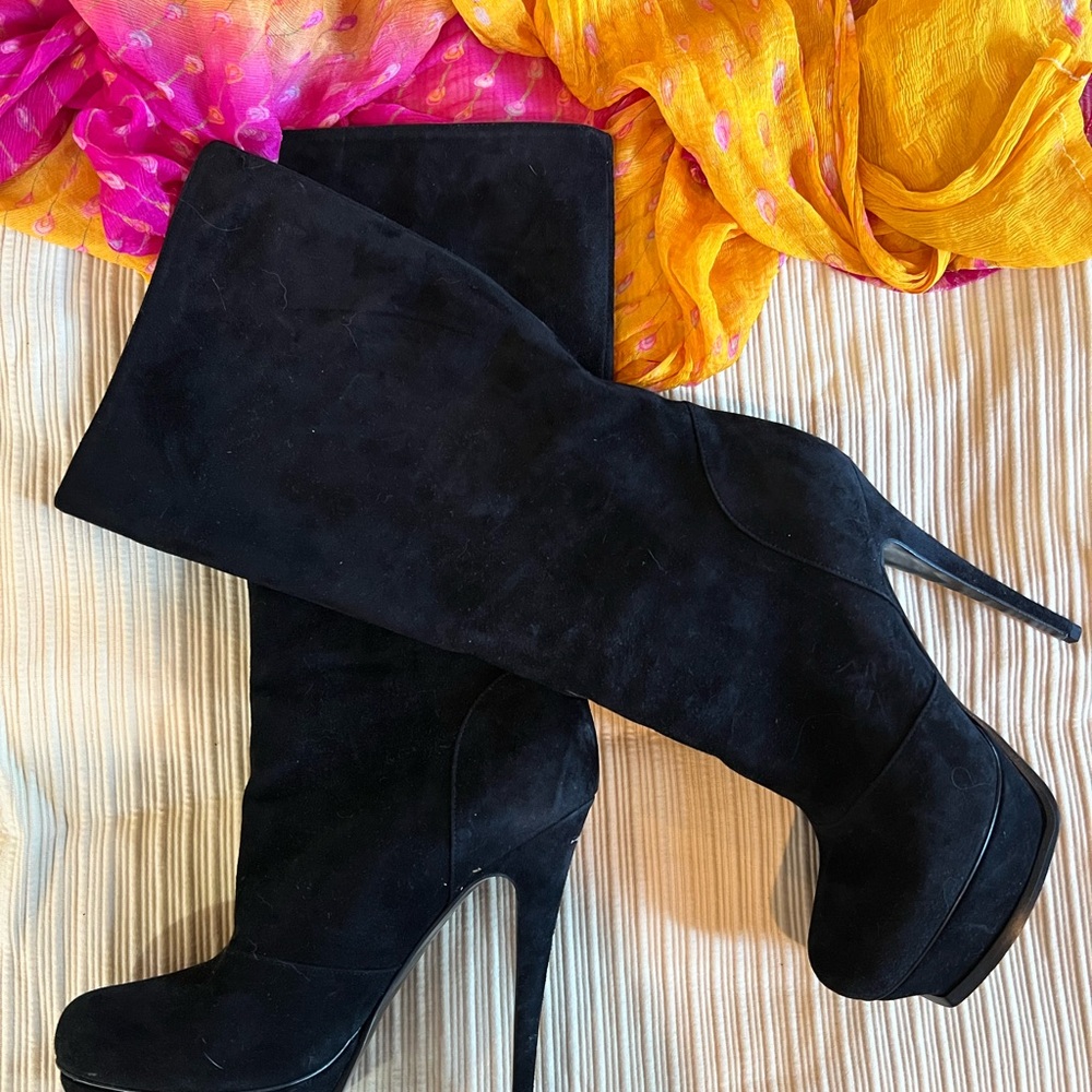 YSL TRIBUTE 105 BOOT SCAMOSCIATO NERO ZS 39.5